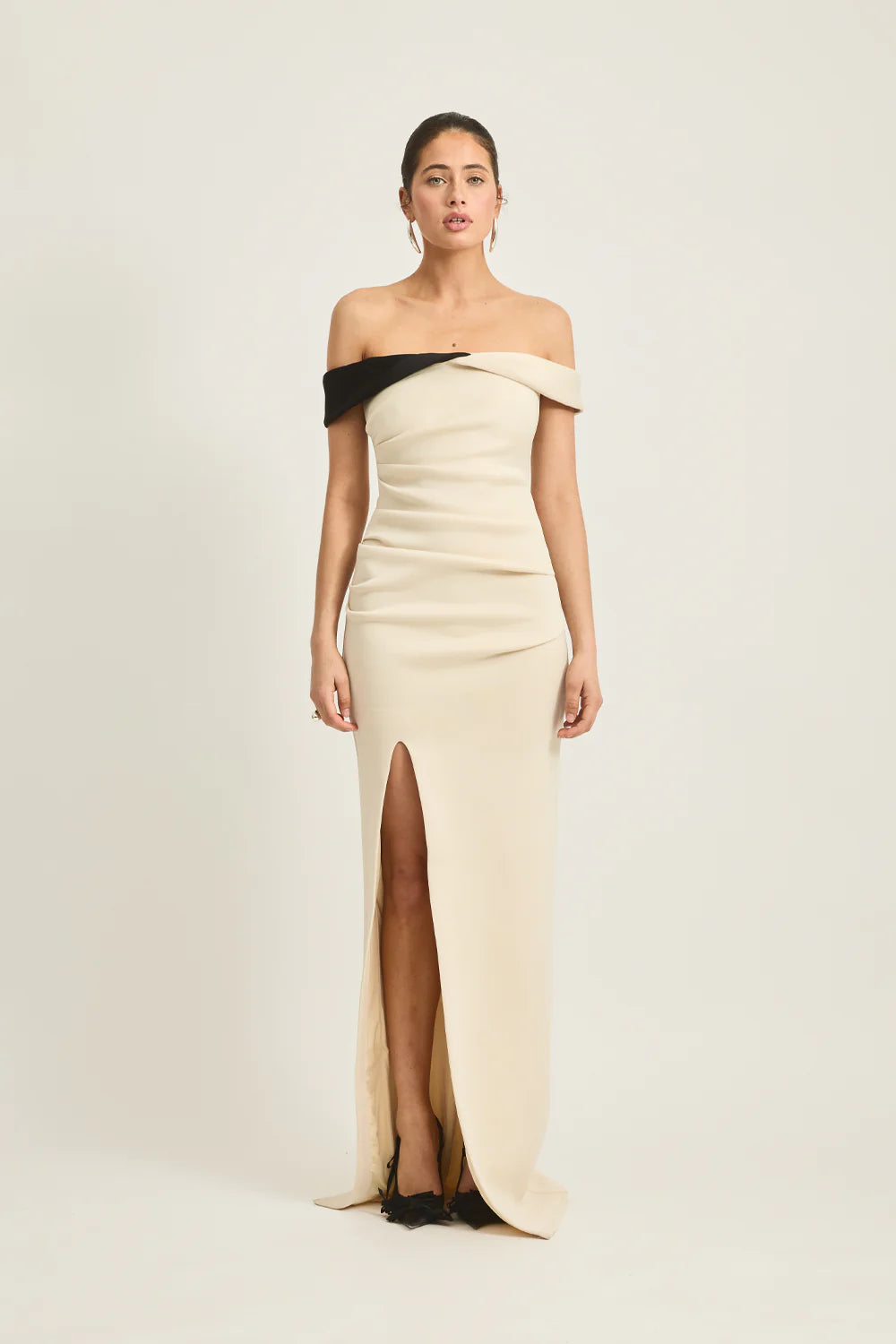 Tojhà Marzanna Gown - Champagne Beige/Black