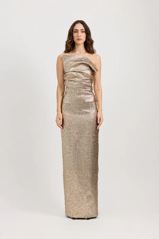 Tojhà Tacoma Dress - Metallic Champagne