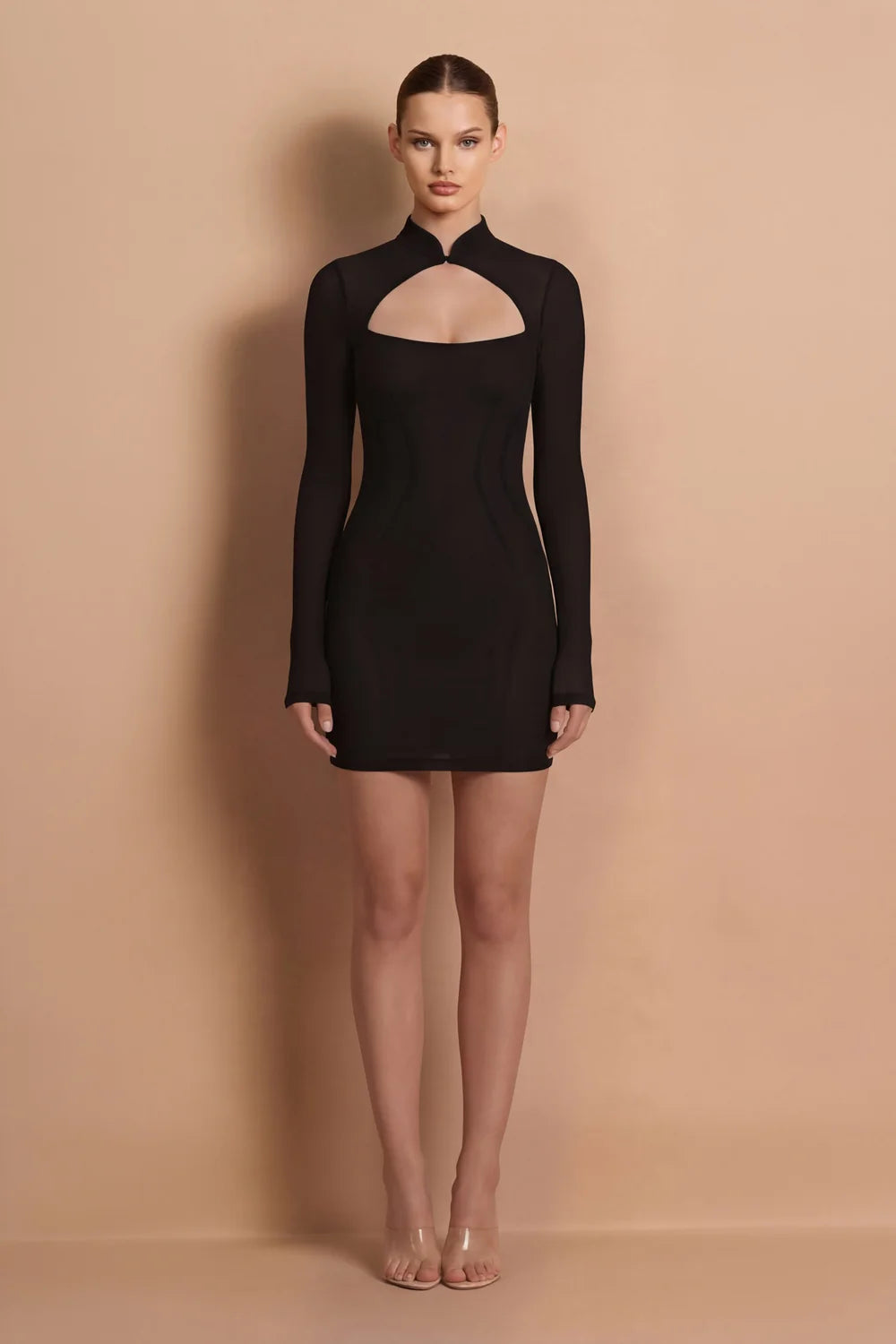 Nookie Tatum Long Sleeve Mini Dress - Black