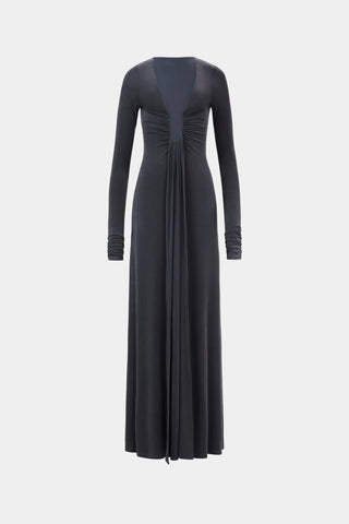 Misha Jennifer Cupro Long Sleeve Maxi Dress - Vulcan Grey