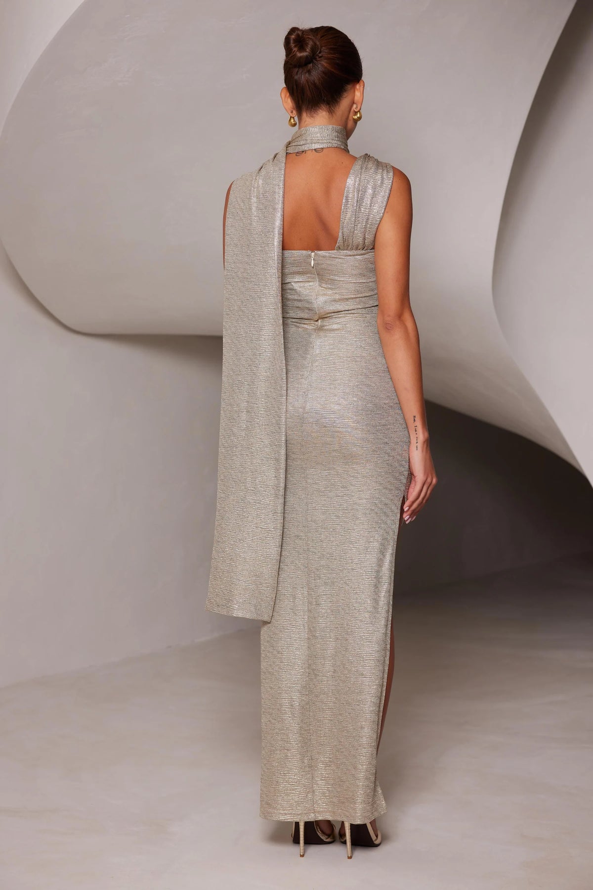 Elle Zeitoune Tara Dress - Gold - Dress Hire AU