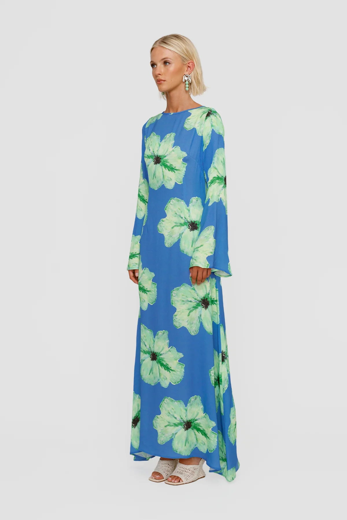 The Wolf Gang Leona Long Sleeve Dress - Cornflower