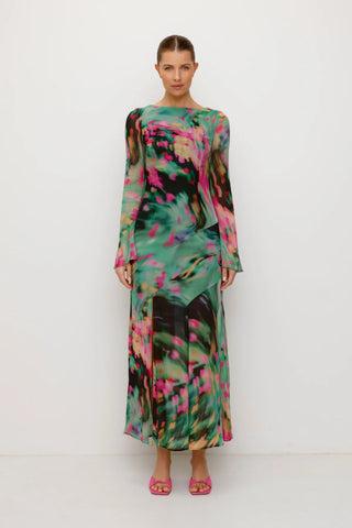 The Wolf Gang Giselle Maxi Dress - Verde Blur