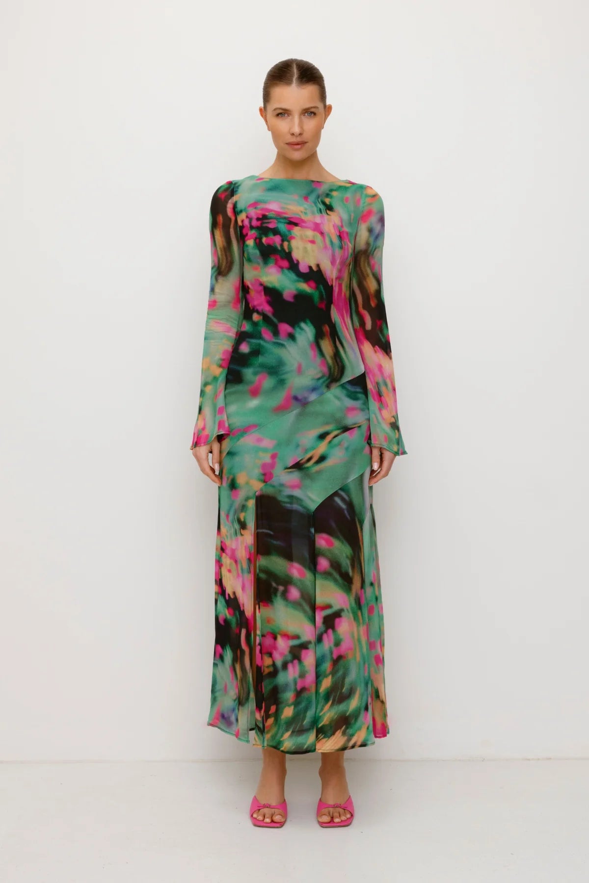The Wolf Gang Giselle Maxi Dress - Verde Blur
