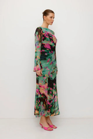 The Wolf Gang Giselle Maxi Dress - Verde Blur