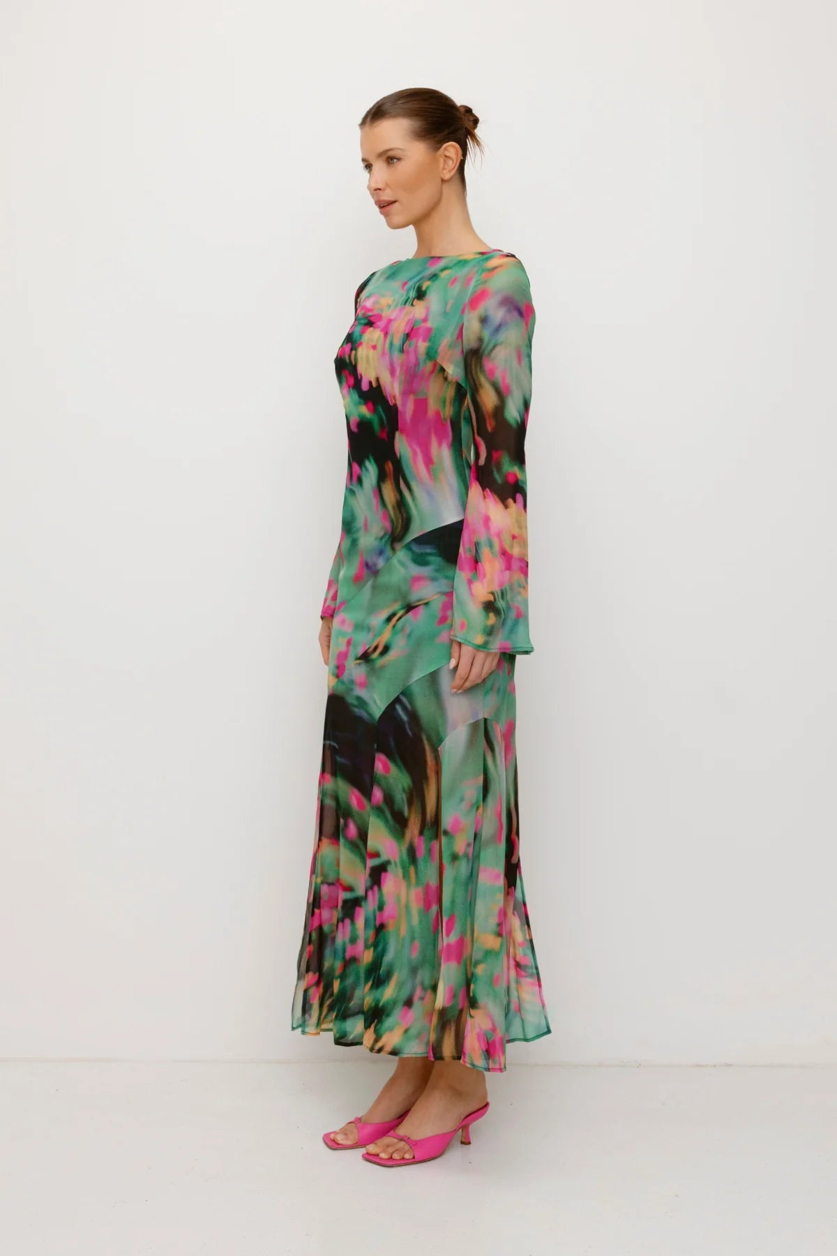 The Wolf Gang Giselle Maxi Dress - Verde Blur