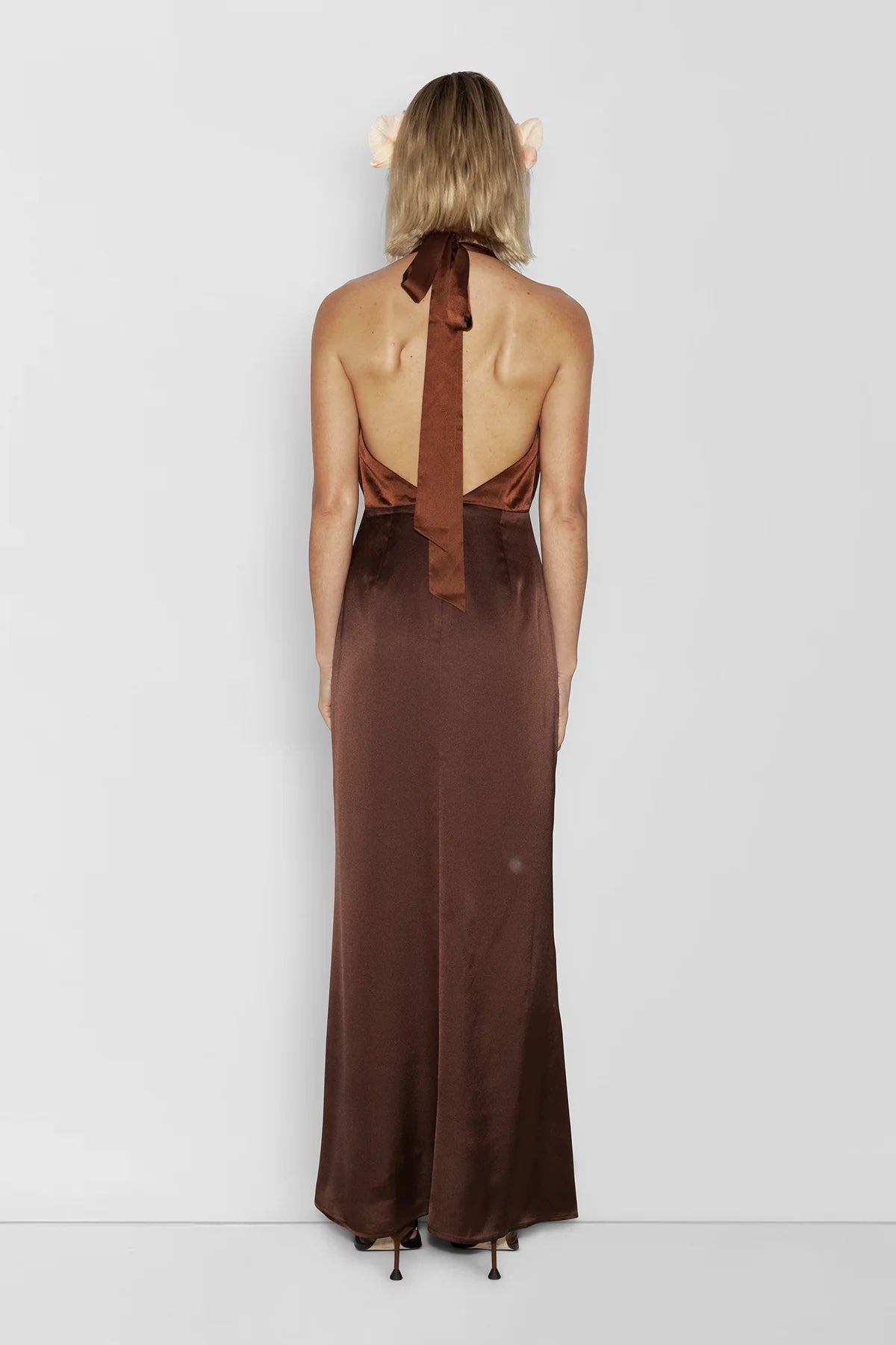 the wolf gang brown dress The Wolf Gang Oahu Slip Dress - Chocolate