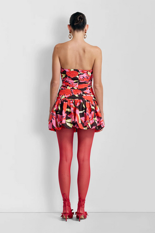 The Wolf Gang Dolcie Strapless Mini Dress - Rojo Print
