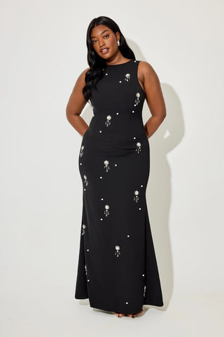 Odd Muse The Ultimate Muse Crystal Maxi Dress - Black
