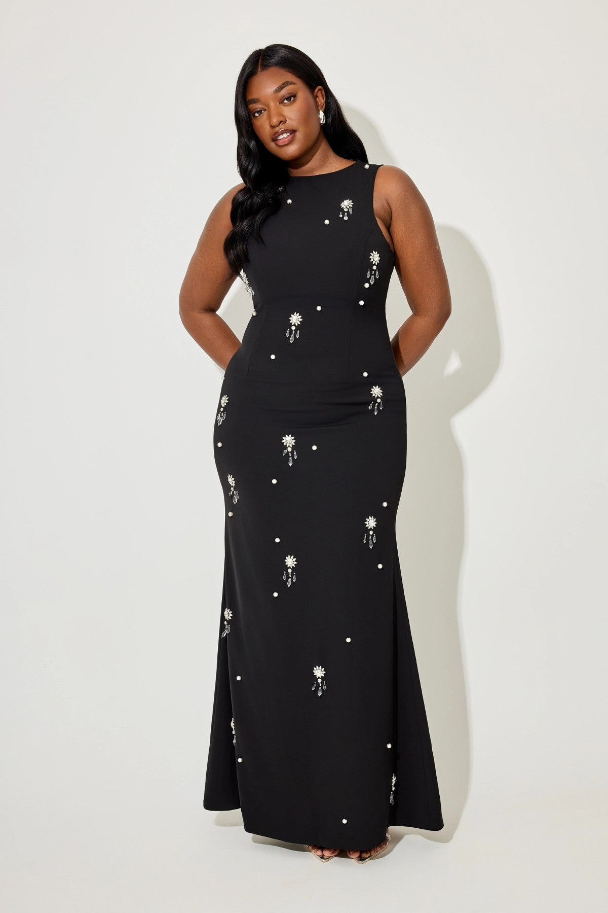 Odd Muse The Ultimate Muse Crystal Maxi Dress - Black