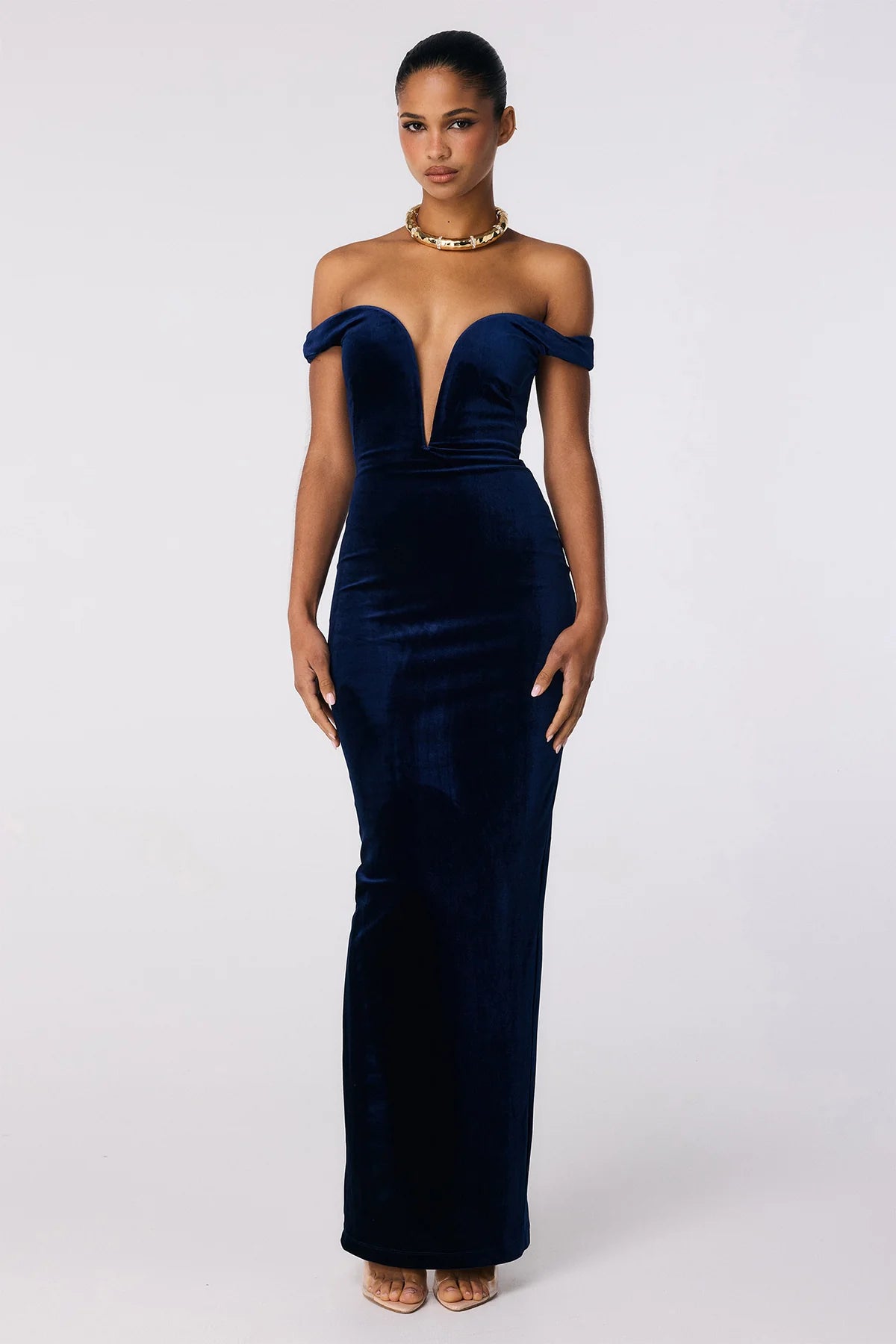 Nookie Valentina Off the Shoulder Gown - Midnight