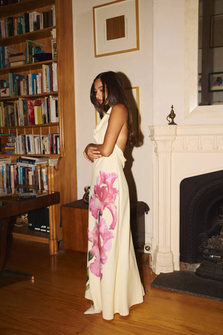 With Harper Lu Cowl Slip Dress - Iris Floral