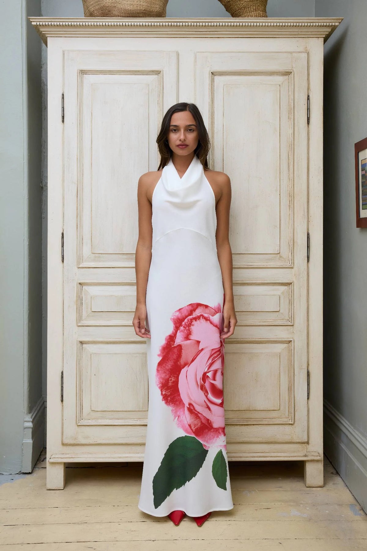 With Harper Lu Cowl Slip Dress - White Rose - Dress Hire AU With Harper Lu Cowl Slip Dress - White Rose - Dress Hire AU