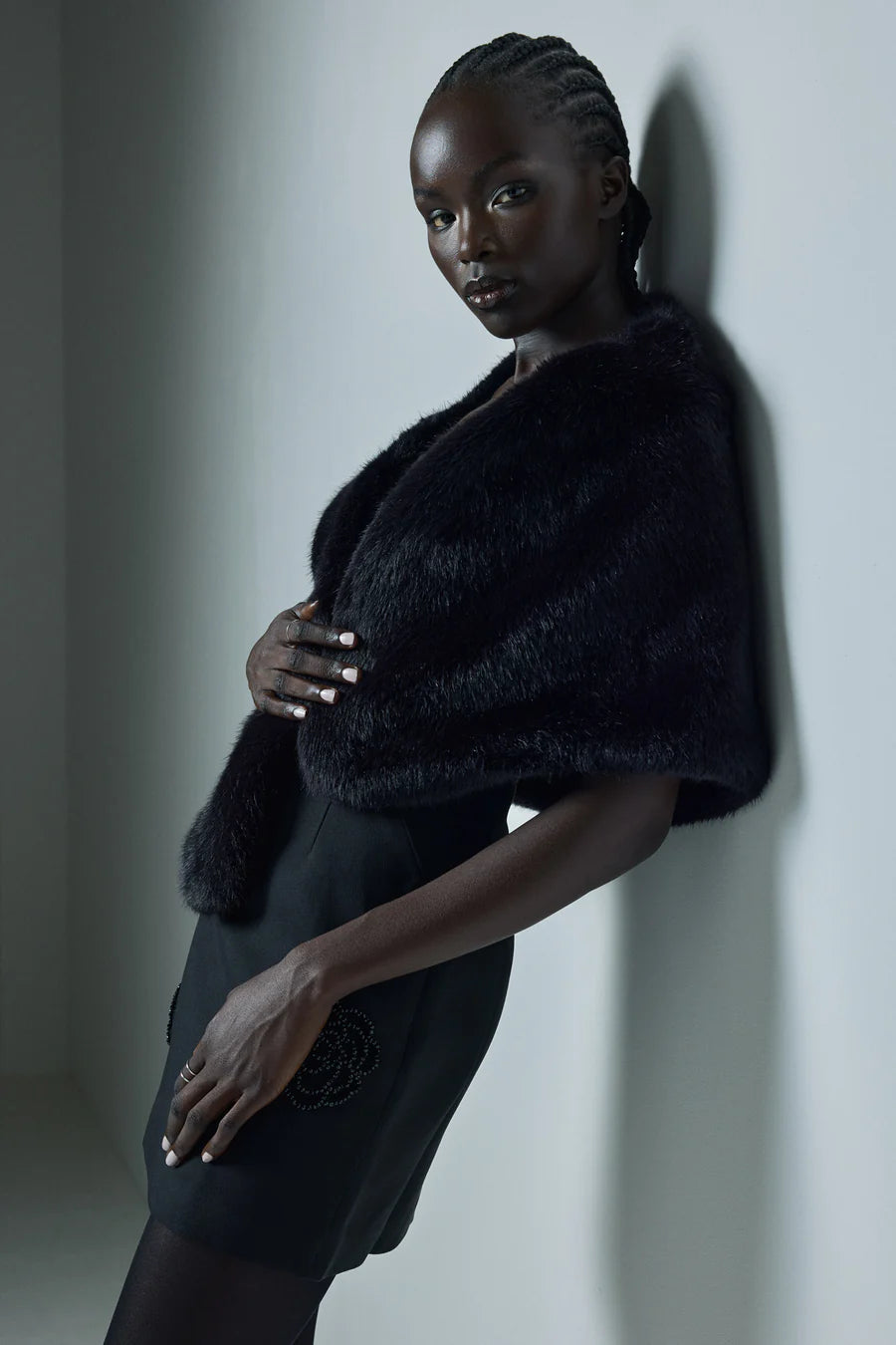 Unreal Fur Yasmine Wrap - Black