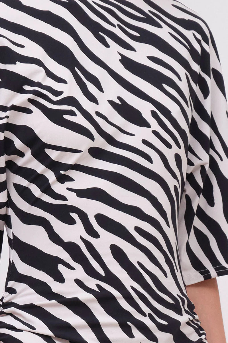 Suboo Zambezi Cape Sleeve Maxi Dress - Black & White