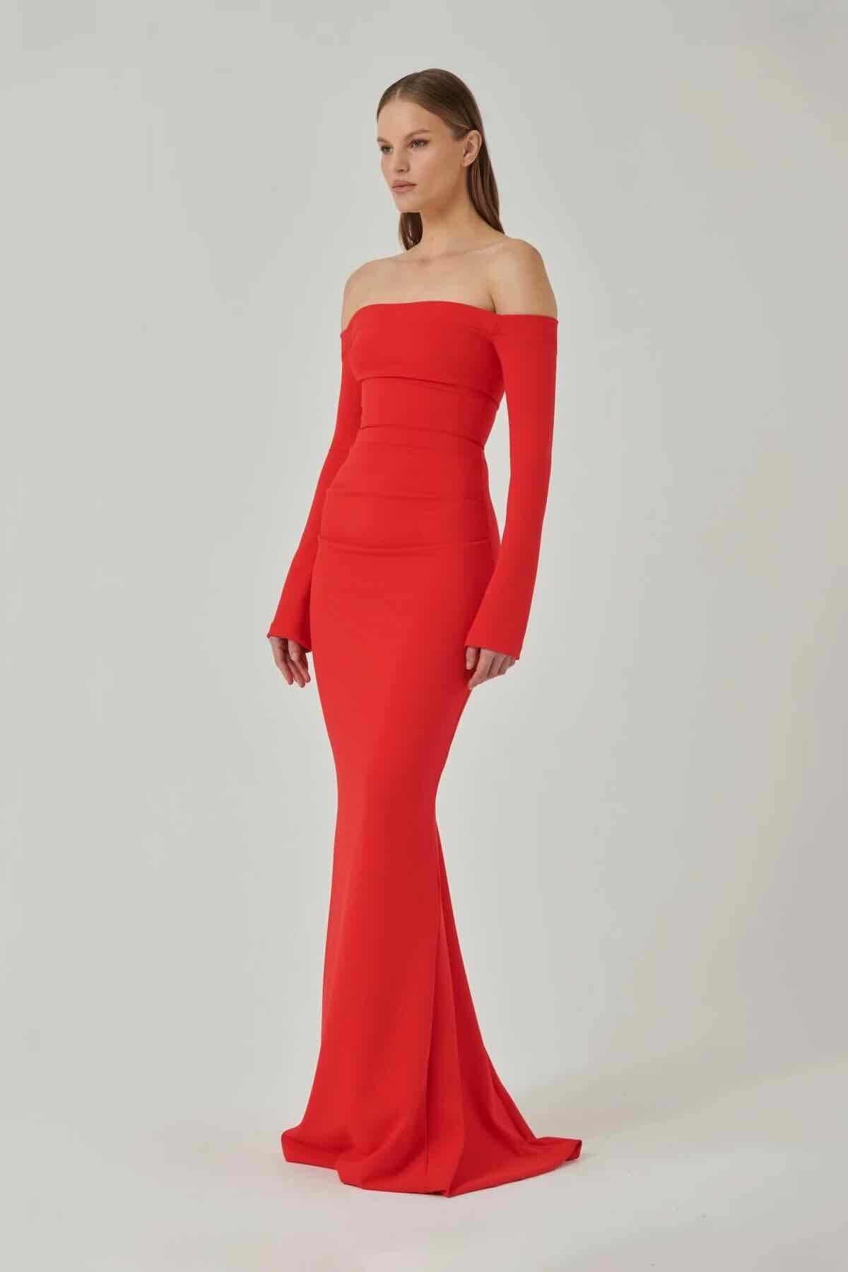 Effie Kats Anita Gown - Cherry Red