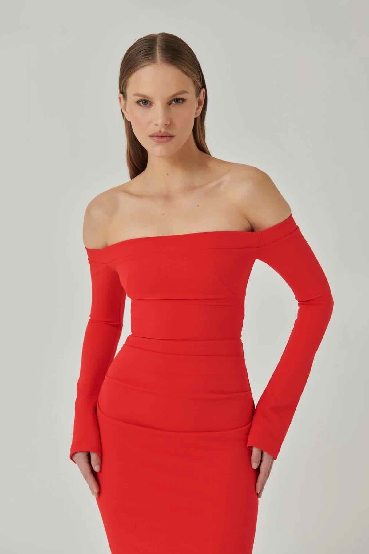 Effie Kats Anita Gown - Cherry Red