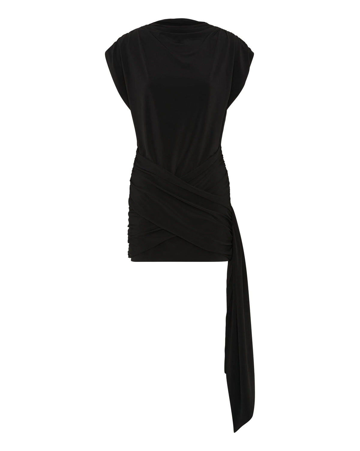 Third Form Aura Draped Mini Dress - Black