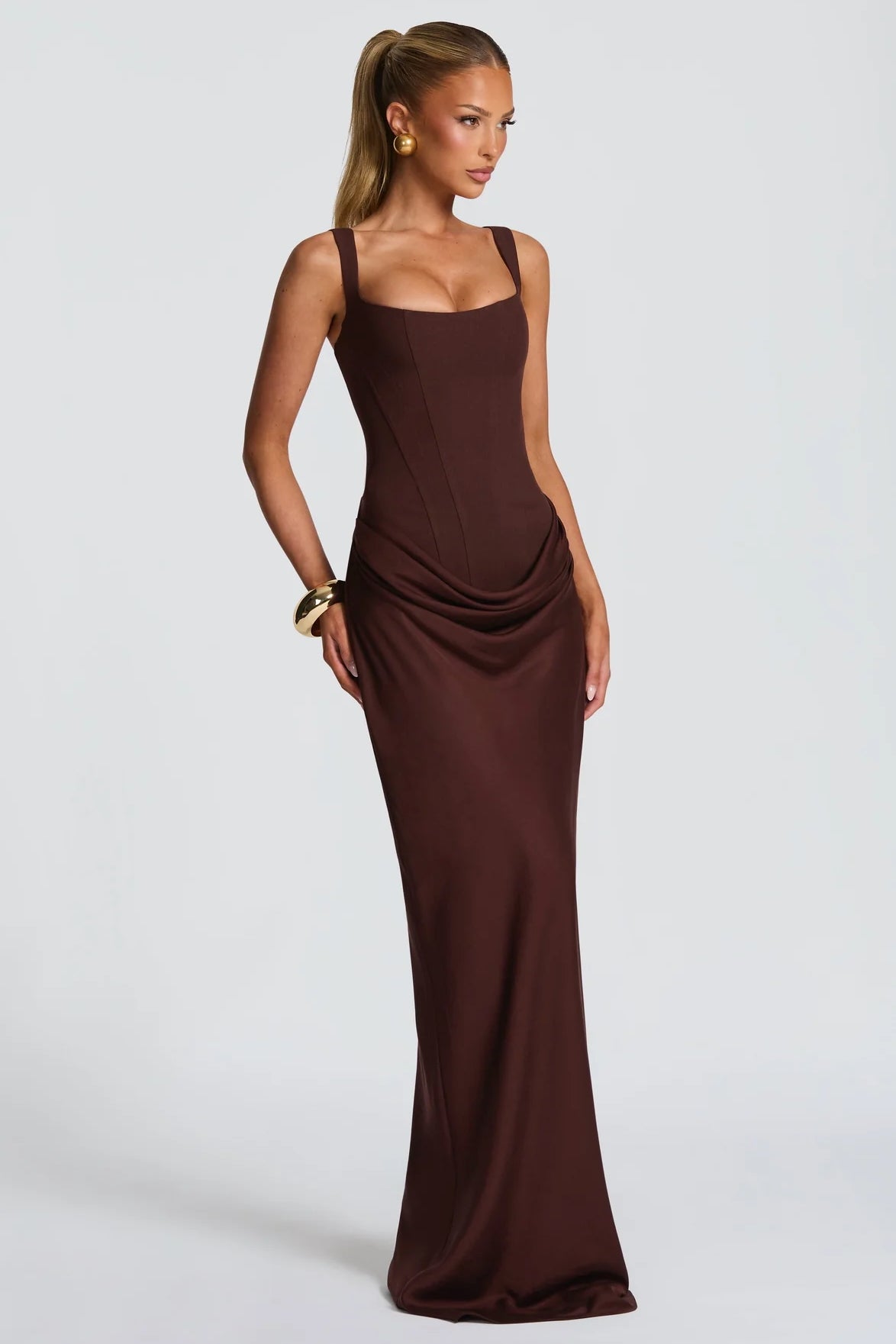 Babyboo Cornelia Maxi Dress - Plum Brown