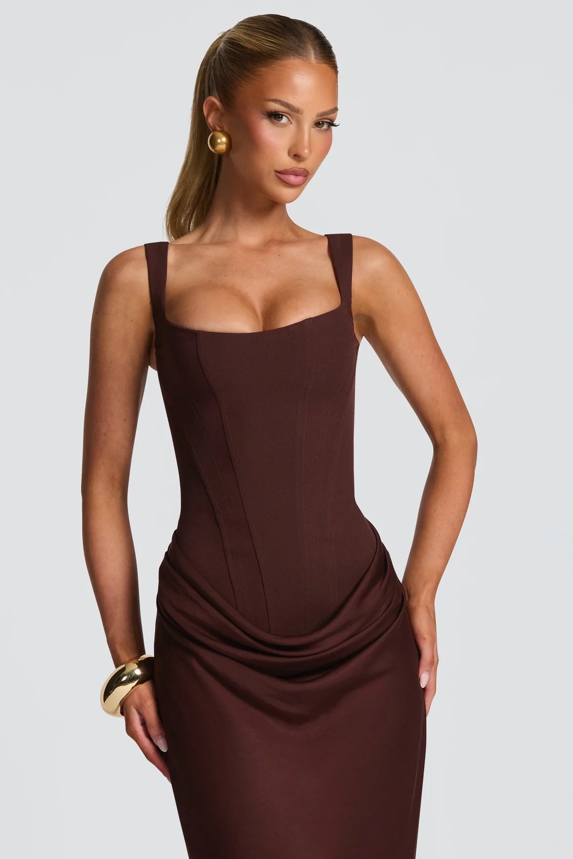 Babyboo Cornelia Maxi Dress - Plum Brown