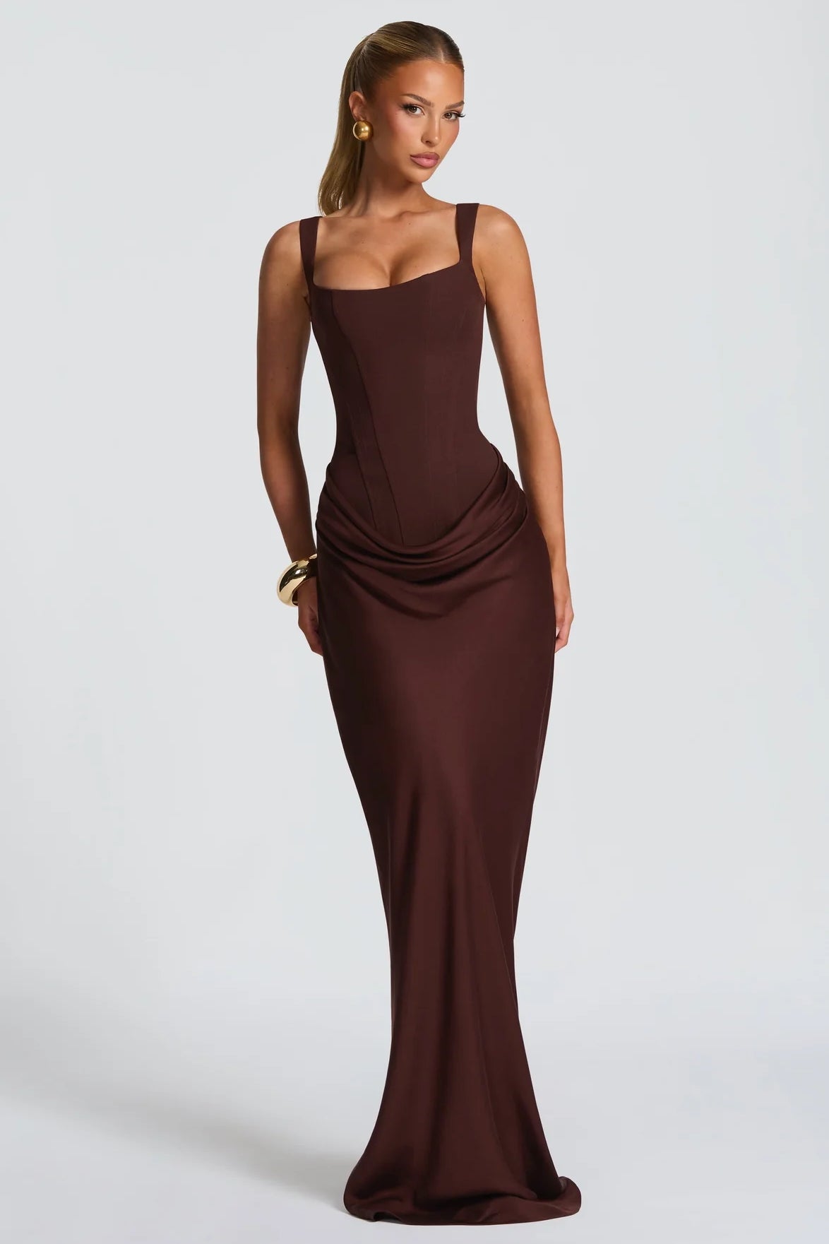 Babyboo Cornelia Maxi Dress - Plum Brown