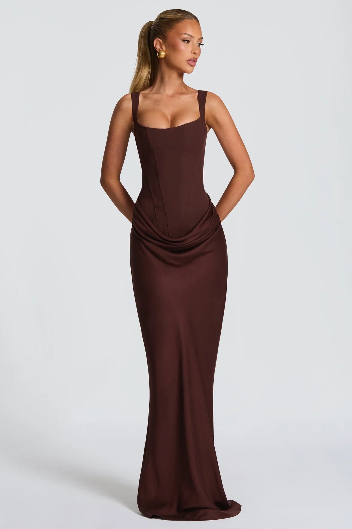 Babyboo Cornelia Maxi Dress - Plum Brown