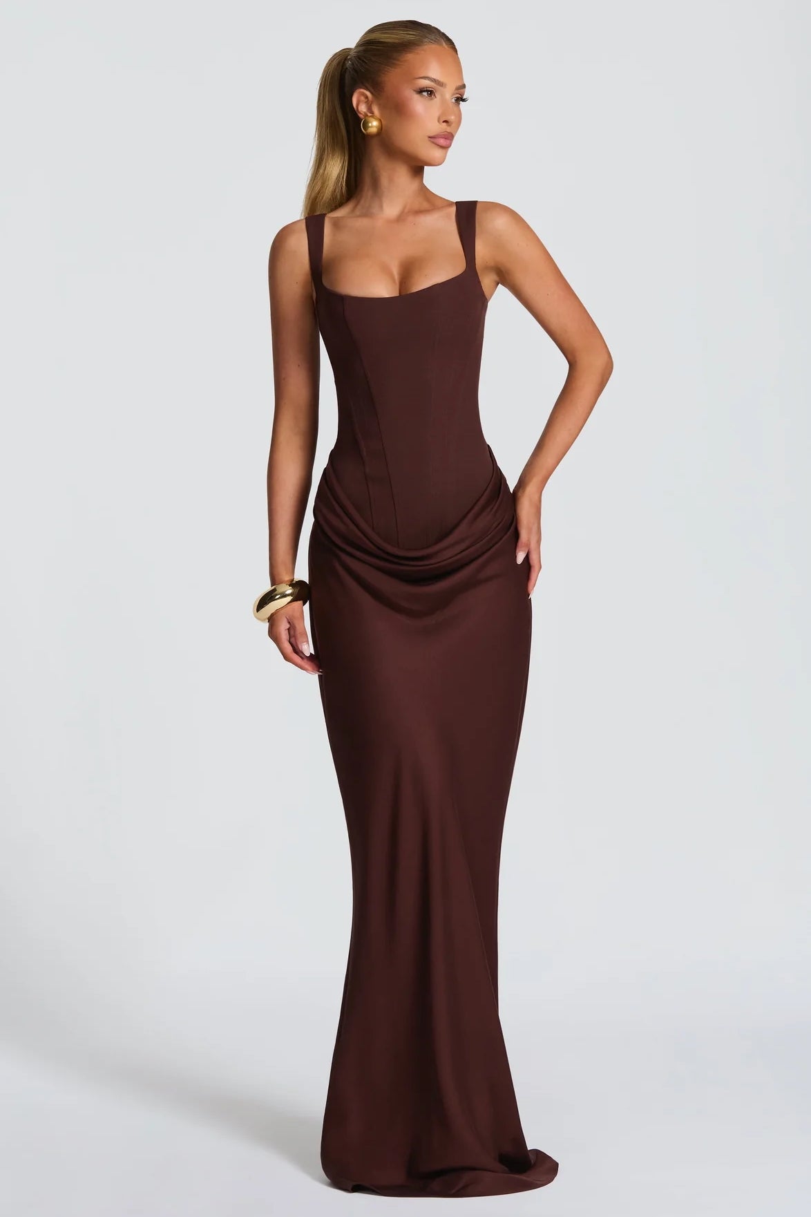 Babyboo Cornelia Maxi Dress - Plum Brown
