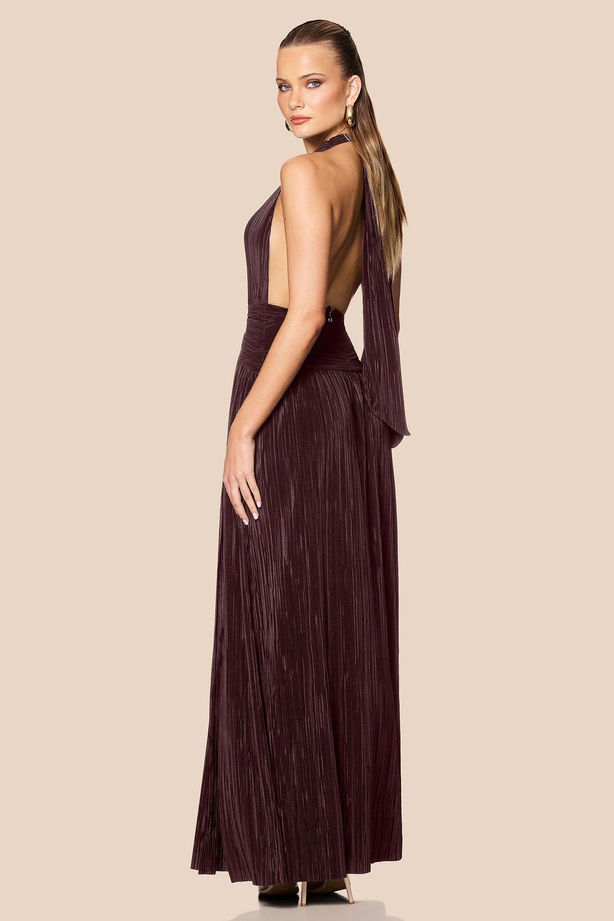 Nookie Desiree Halter Gown - Mocha