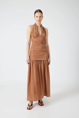 Third Form Eclipse Halter Dress - Rust