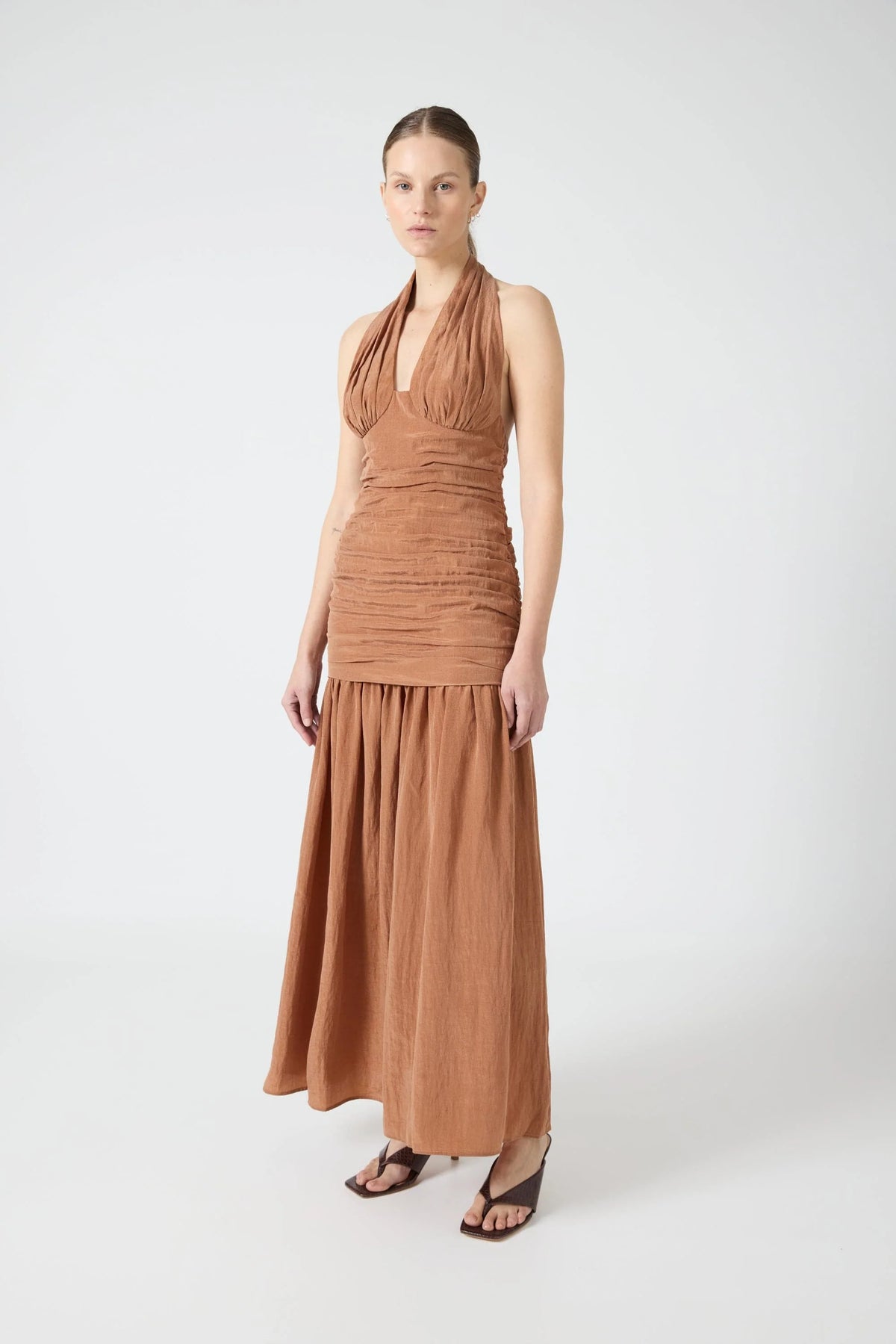Third Form Eclipse Halter Dress - Rust