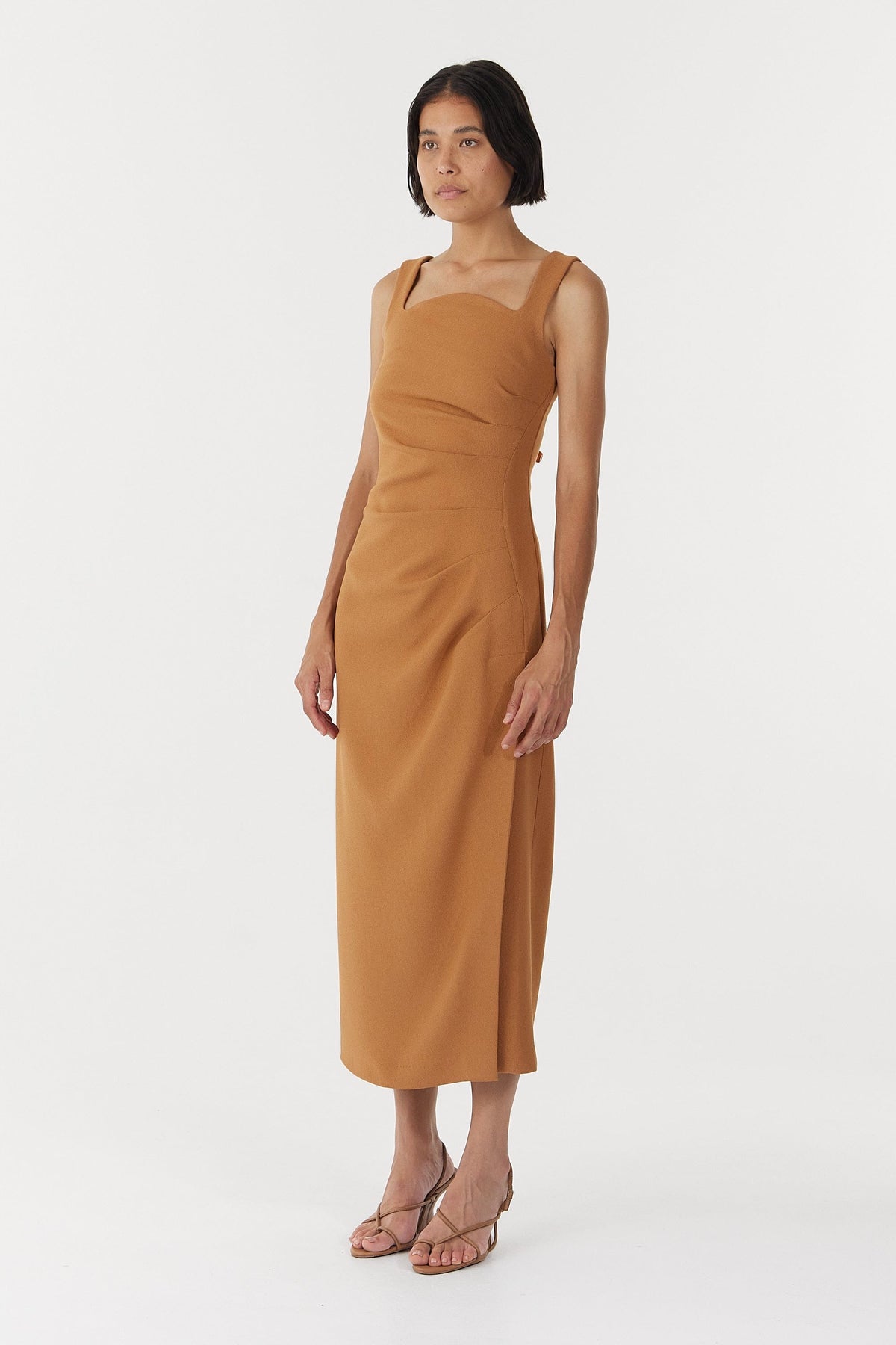 Third Form Enigma Tuck Dress - Camel