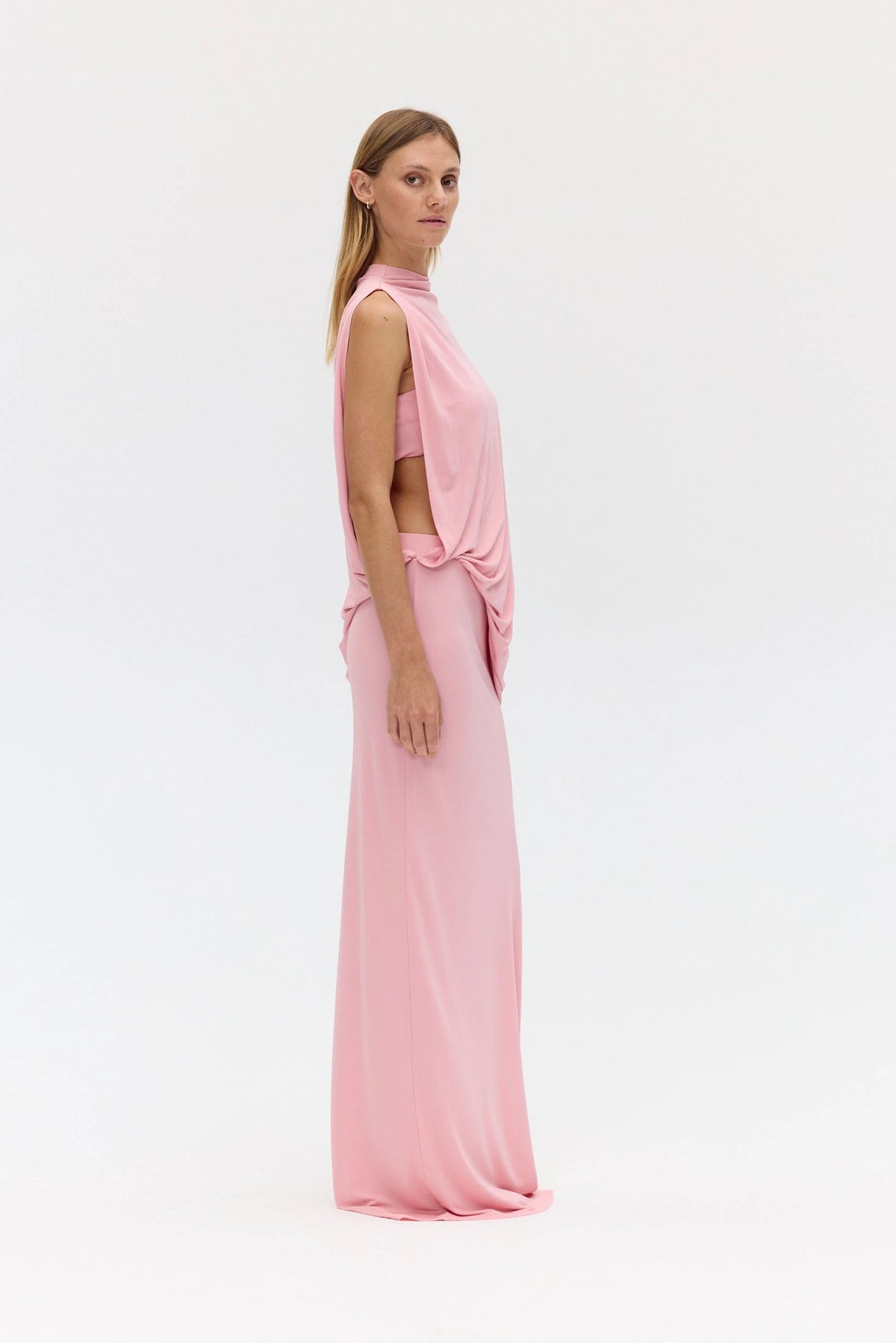 Third Form Fall Away Floor Length Dress - Bloom