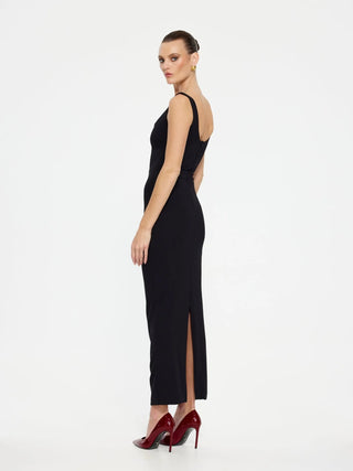 Effie Kats Gabel Midi Dress - Black