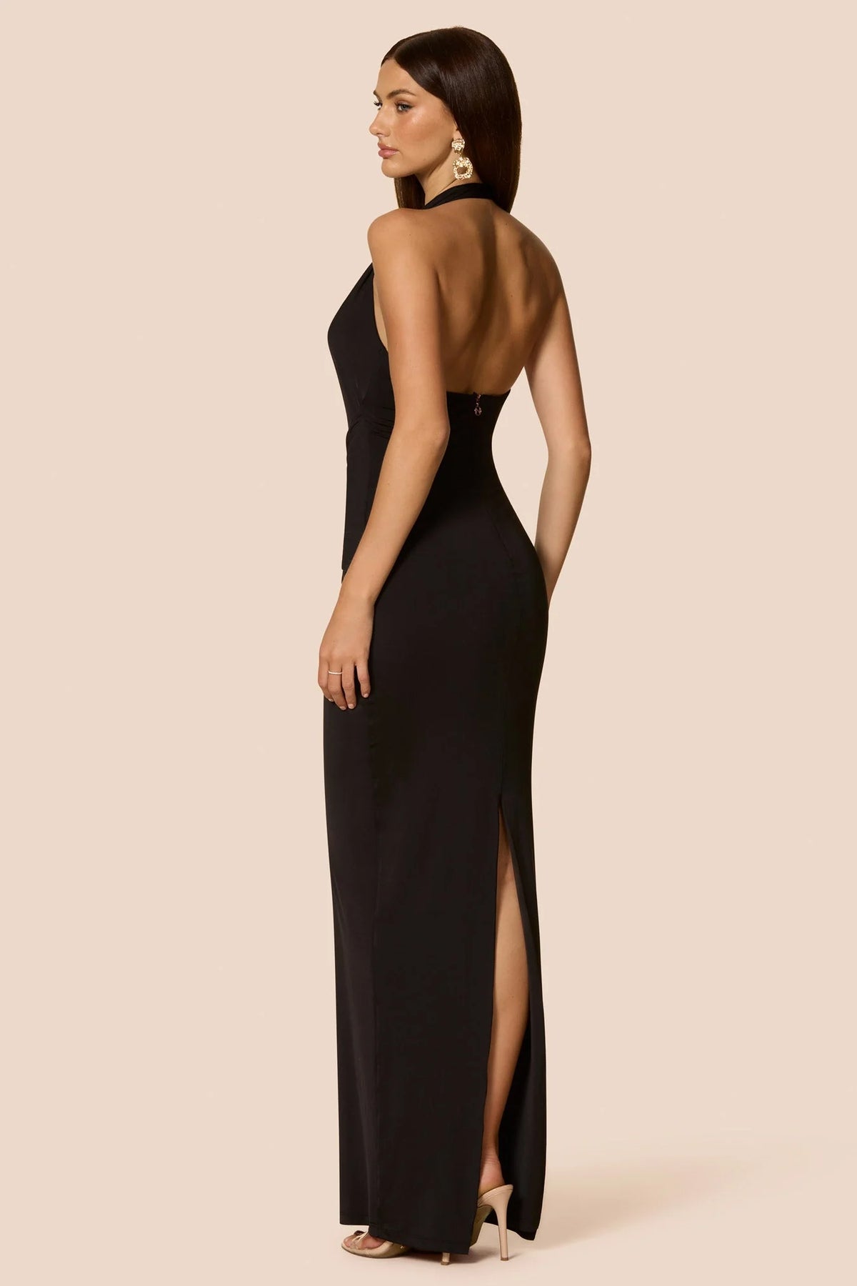 Nookie Leonie Halter Maxi Dress - Black