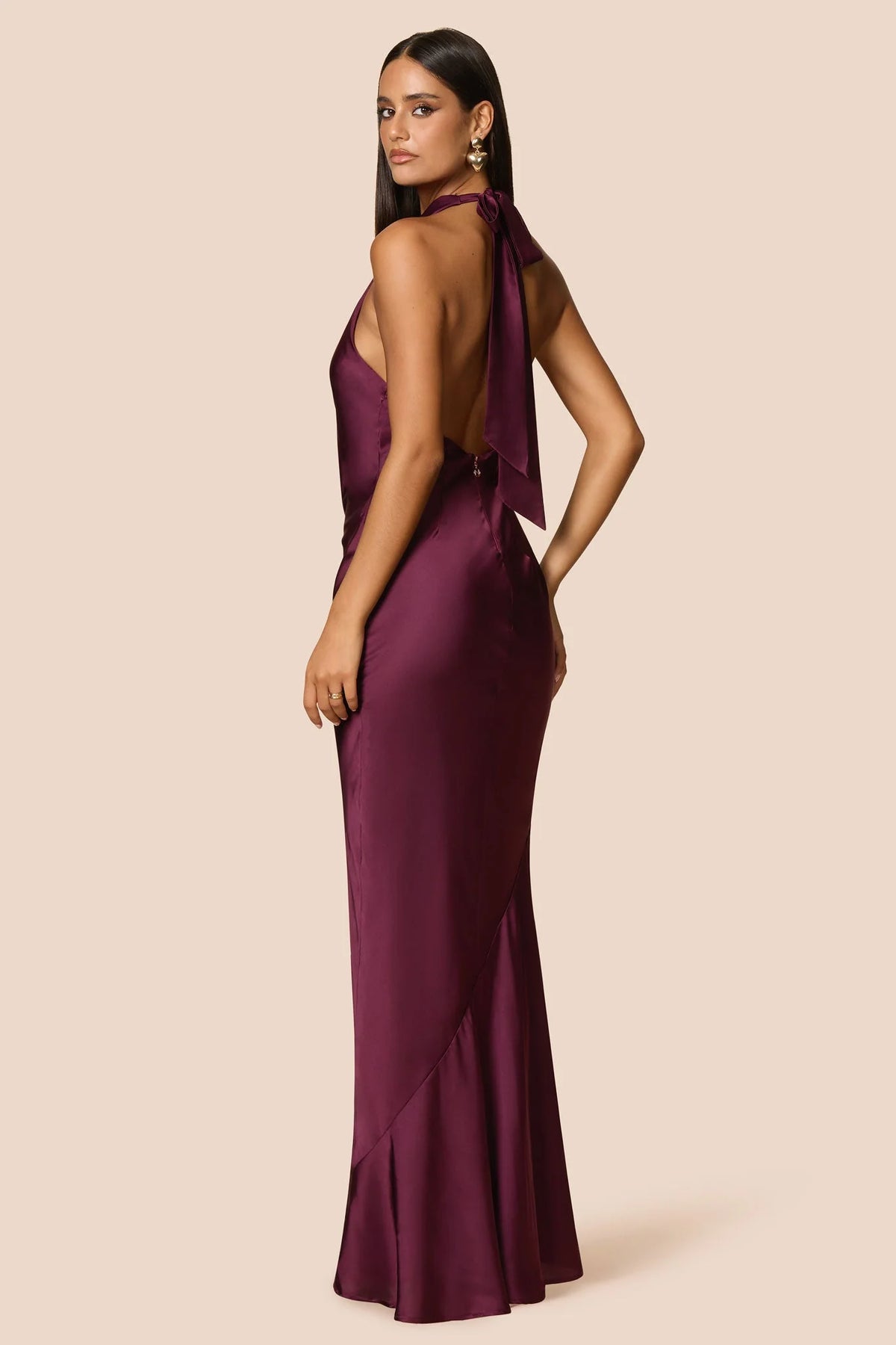 Nookie Penelope Halter Gown - Mulberry
