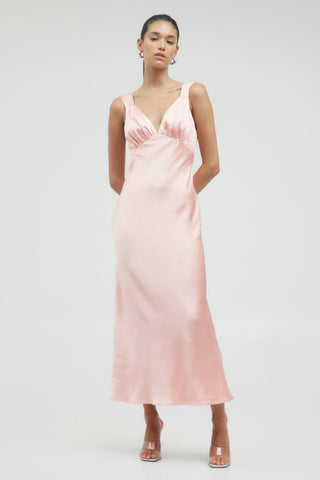Third Form Satin Gather Bra Bias Slip Dress - Fairy Floss