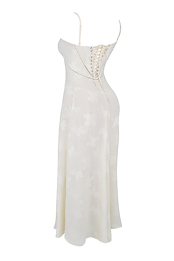 House of CB Seren Floral Lace Back Maxi Dress - Vintage Cream - Dress Hire AU House of CB Seren Floral Lace Back Maxi Dress - Vintage Cream - Dress Hire AU