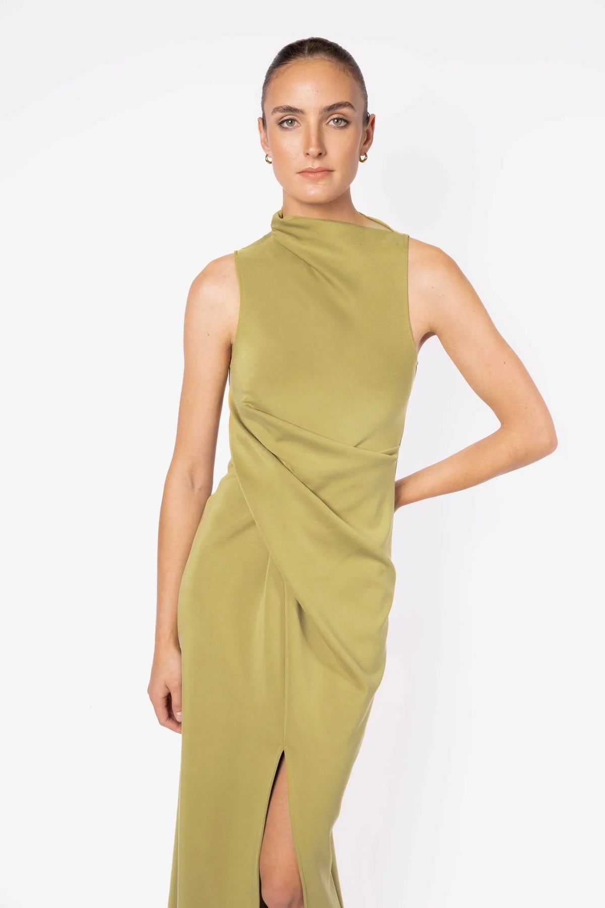 One Fell Swoop Sculpted Stretch Dress - Wasabi