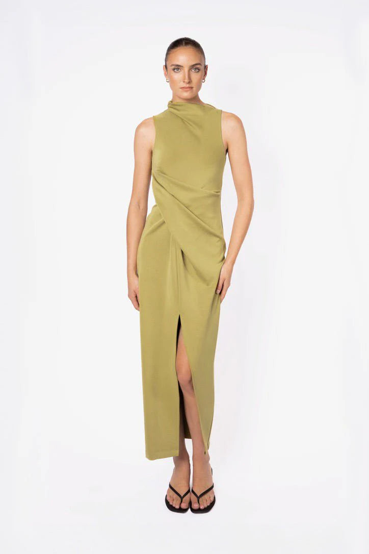 One Fell Swoop Sculpted Stretch Dress - Wasabi