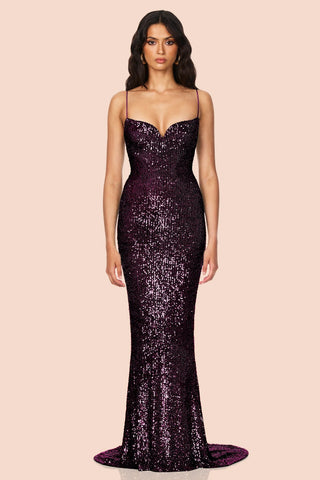 Nookie Serena Sequin Gown - Boysenberry