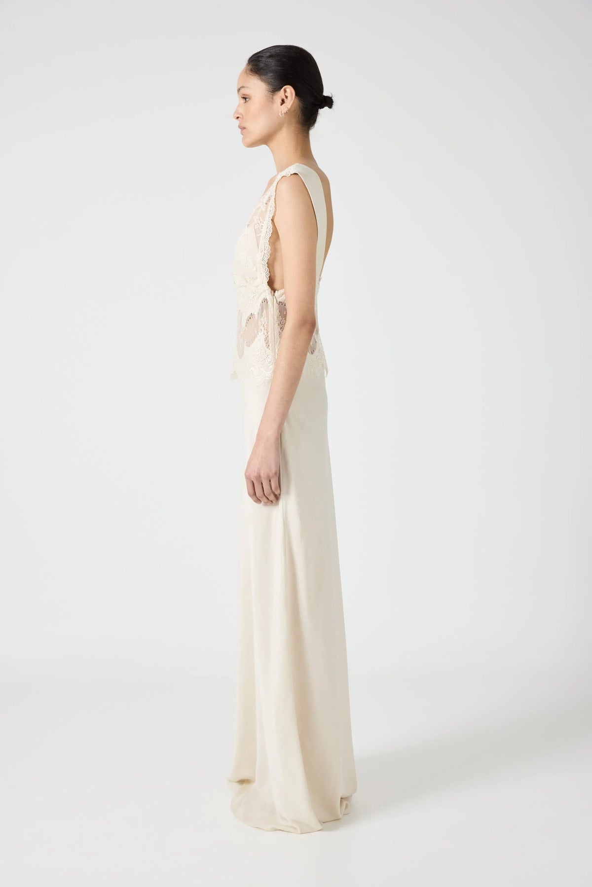 Third Form Visions Lace Floor Length Dress - Buttercream