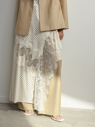 Third Form Visions Lace Frill Dress - Cream Polka Dot