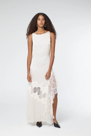 Third Form Visions Lace Frill Dress - Cream Polka Dot