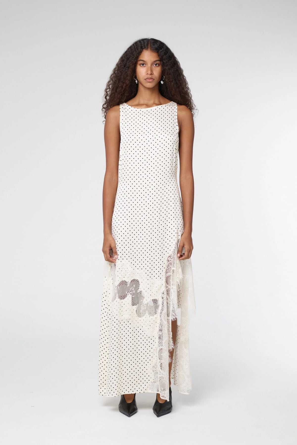 Third Form Visions Lace Frill Dress - Cream Polka Dot