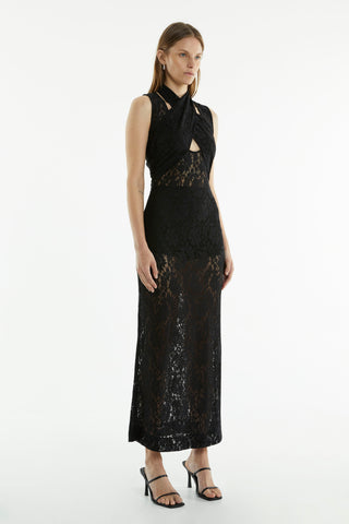 Third Form Wayward Wrap Neck Tank Dress - Black