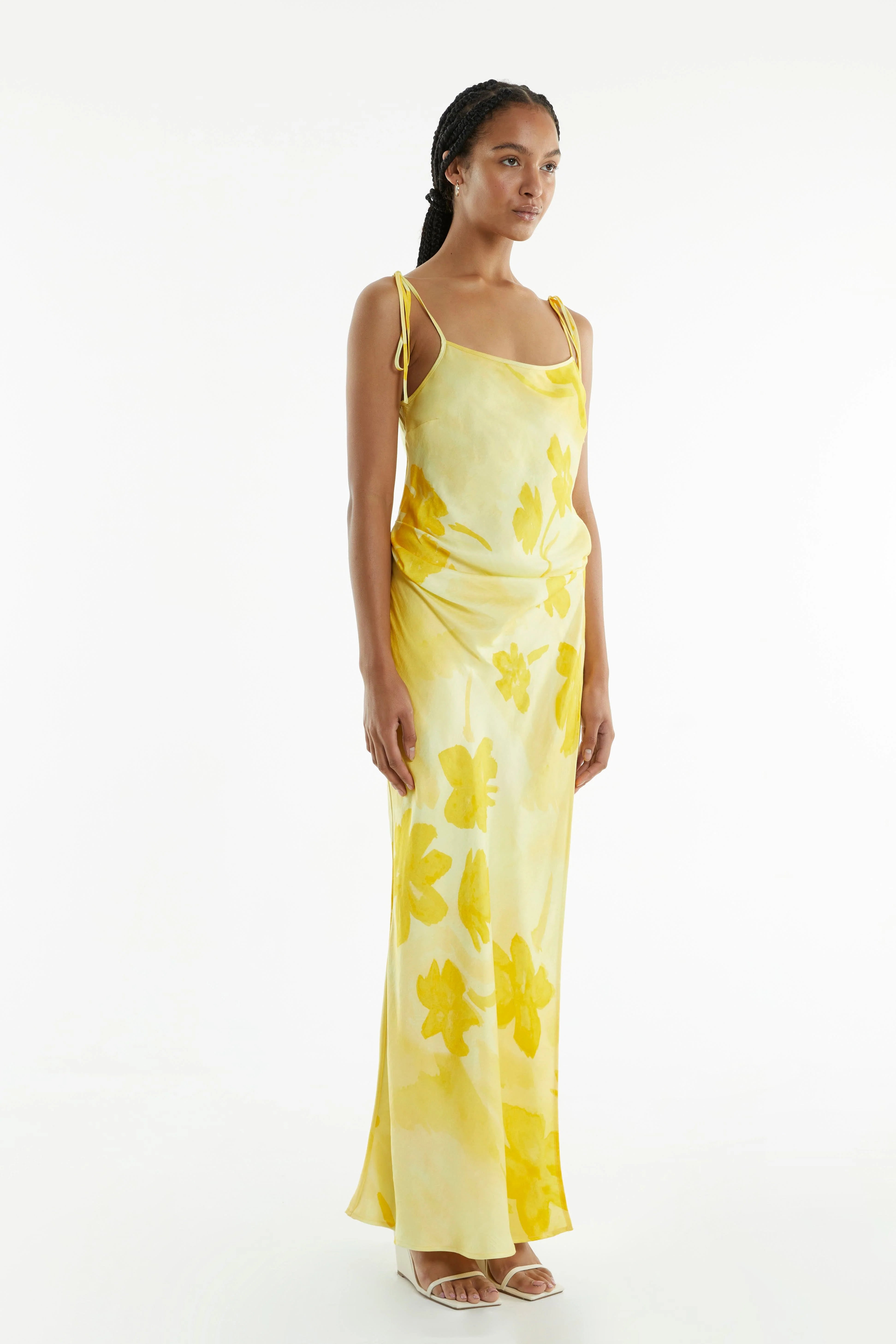 Third Form Wild Flower Wrap Maxi Slip Dress Floral