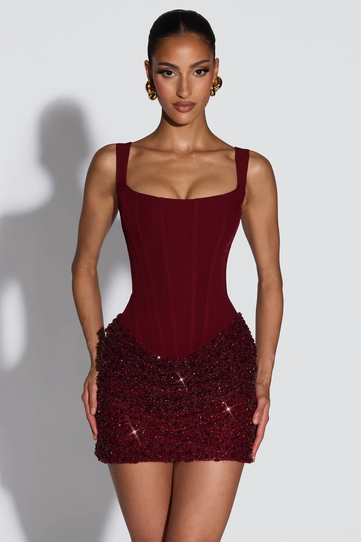 Babyboo Yeona Mini Dress - Burgundy