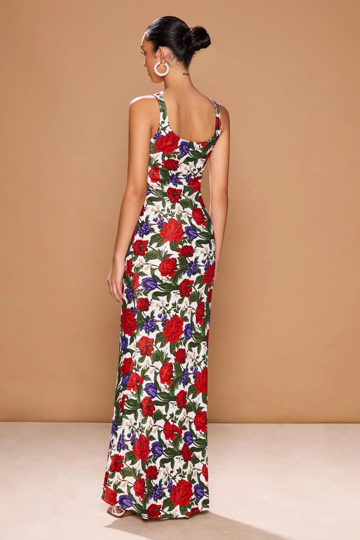 Sonya Capri Dress - Rosa Blu Peonies Print – Dress Hire AU