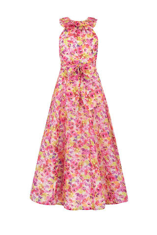 Talulah Angelita Midi Dress - Pink/Yellow Print
