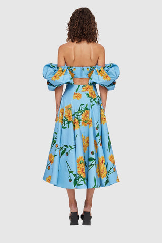 Leo Lin Marguerite Bleu Puff Top - Bleu
